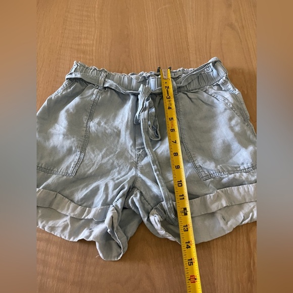 Aerie| Chambray Stretch Waist Shorts with Waist Tie, Size Med•••Lyocell - Picture 10 of 10